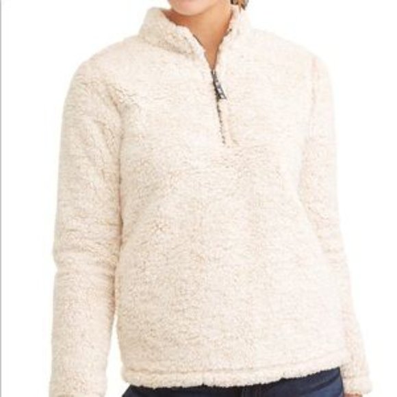 Time and Tru Jackets & Blazers - Time and Tru Off-White Sherpa Pullover